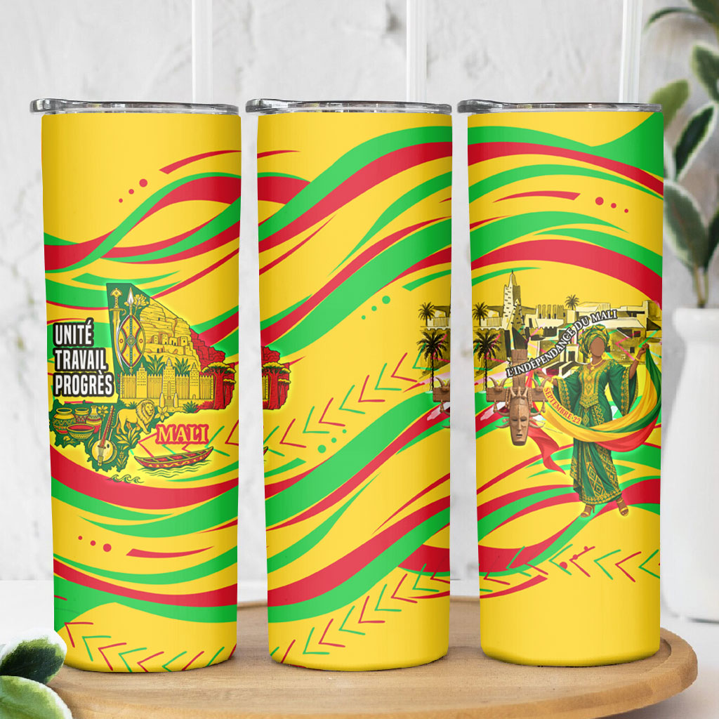 Mali Independence Day Skinny Tumbler Traditional West African Cultural Pride Flag Colors