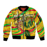 Mali Independence Day Sleeve Zip Bomber Jacket Traditional West African Cultural Pride Flag Colors