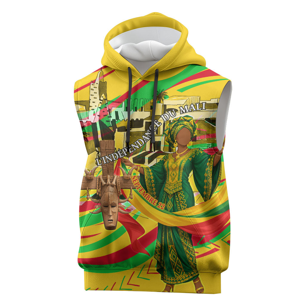 Mali Independence Day Sleeveless Hoodie Traditional West African Cultural Pride Flag Colors