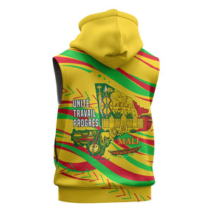 Mali Independence Day Sleeveless Hoodie Traditional West African Cultural Pride Flag Colors