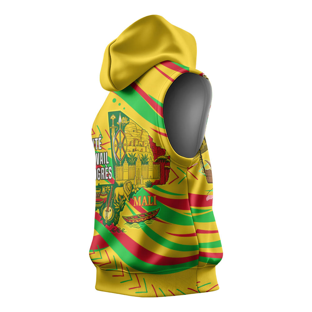 Mali Independence Day Sleeveless Hoodie Traditional West African Cultural Pride Flag Colors