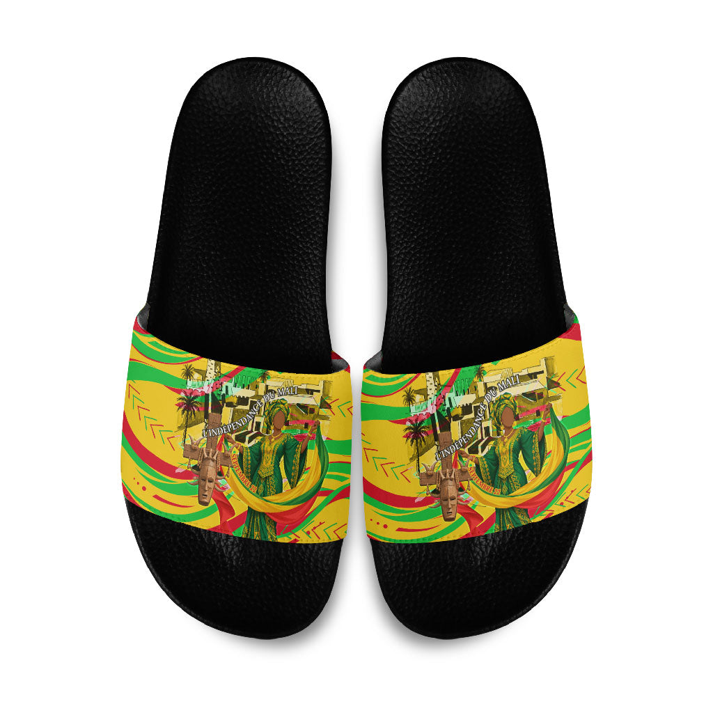 Mali Independence Day Slide Sandals Traditional West African Cultural Pride Flag Colors