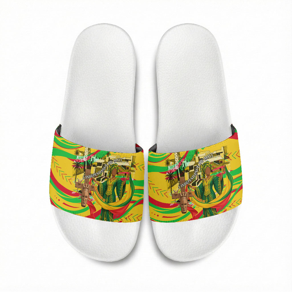 Mali Independence Day Slide Sandals Traditional West African Cultural Pride Flag Colors
