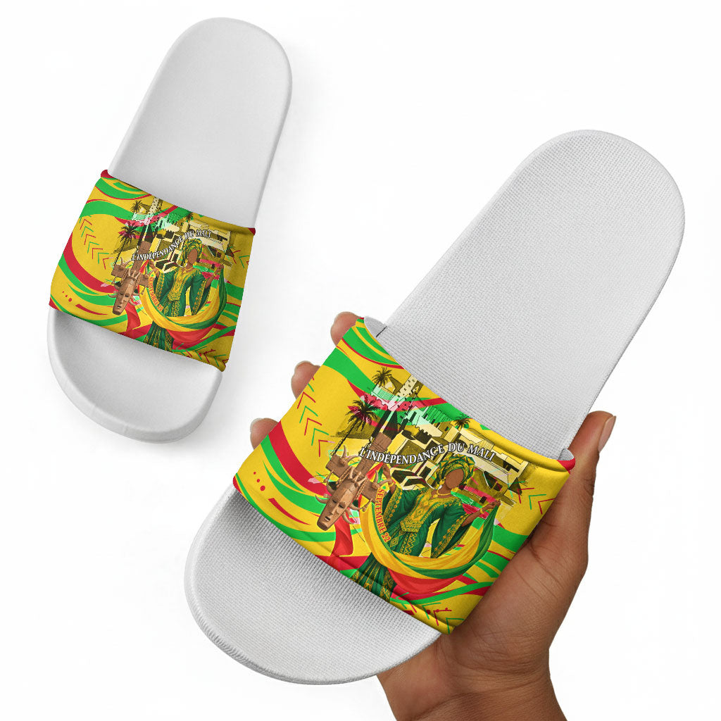Mali Independence Day Slide Sandals Traditional West African Cultural Pride Flag Colors