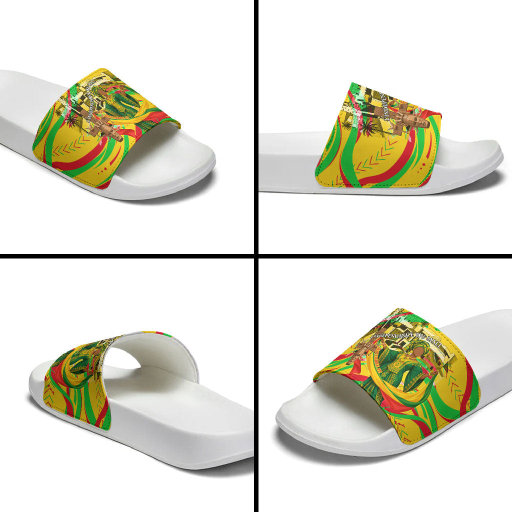 Mali Independence Day Slide Sandals Traditional West African Cultural Pride Flag Colors