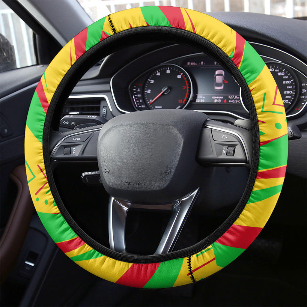 Mali Independence Day Steering Wheel Cover Traditional West African Cultural Pride Flag Colors
