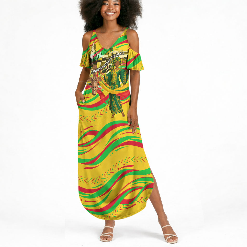 Mali Independence Day Summer Maxi Dress Traditional West African Cultural Pride Flag Colors