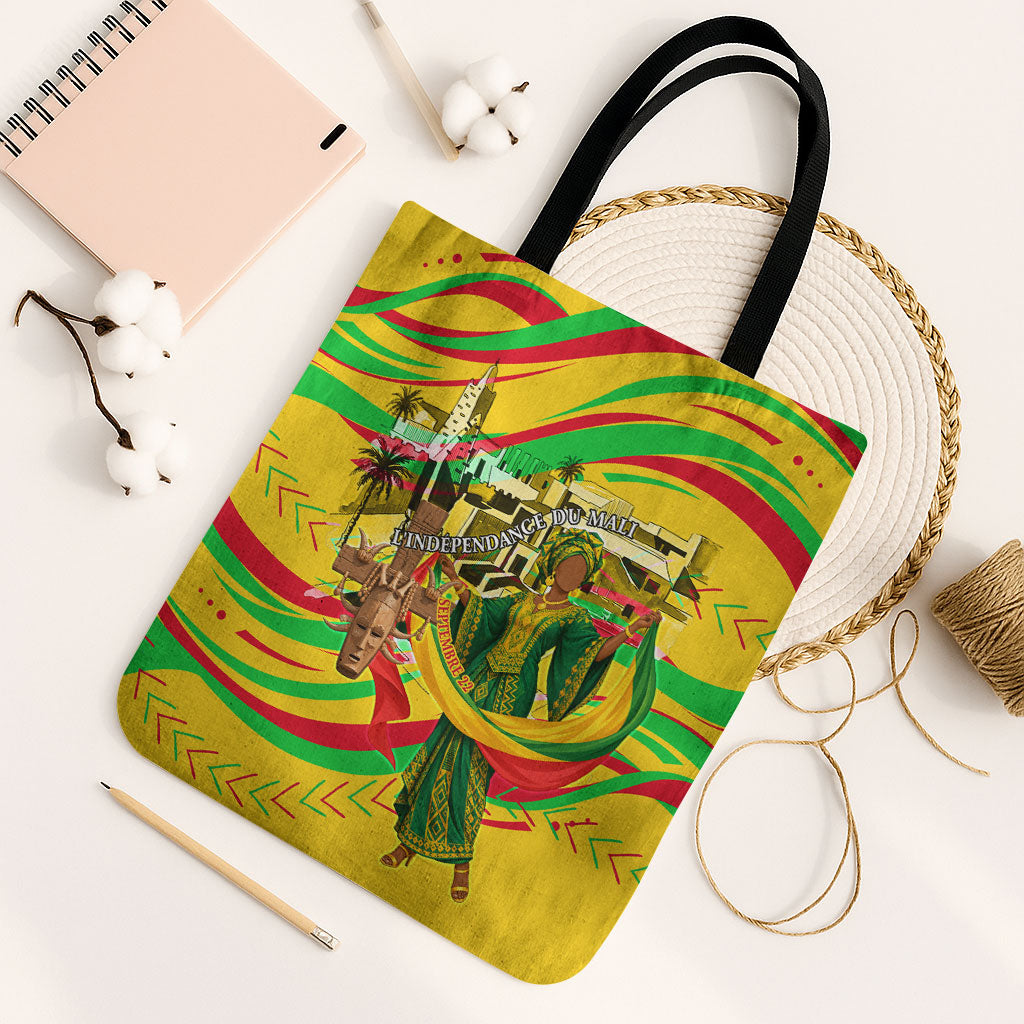 Mali Independence Day Tote Bag Traditional West African Cultural Pride Flag Colors