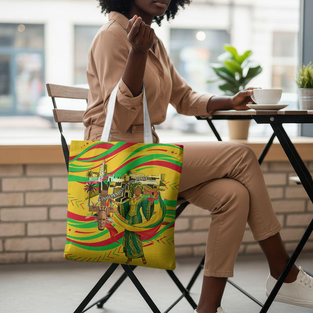 Mali Independence Day Tote Bag Traditional West African Cultural Pride Flag Colors
