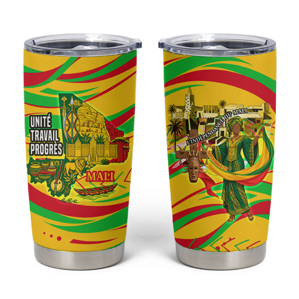 Mali Independence Day Tumbler Cup Traditional West African Cultural Pride Flag Colors