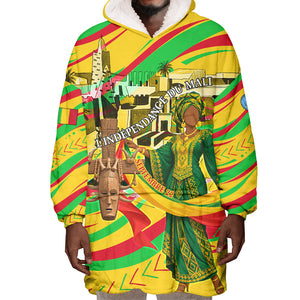 Mali Independence Day Wearable Blanket Hoodie Traditional West African Cultural Pride Flag Colors