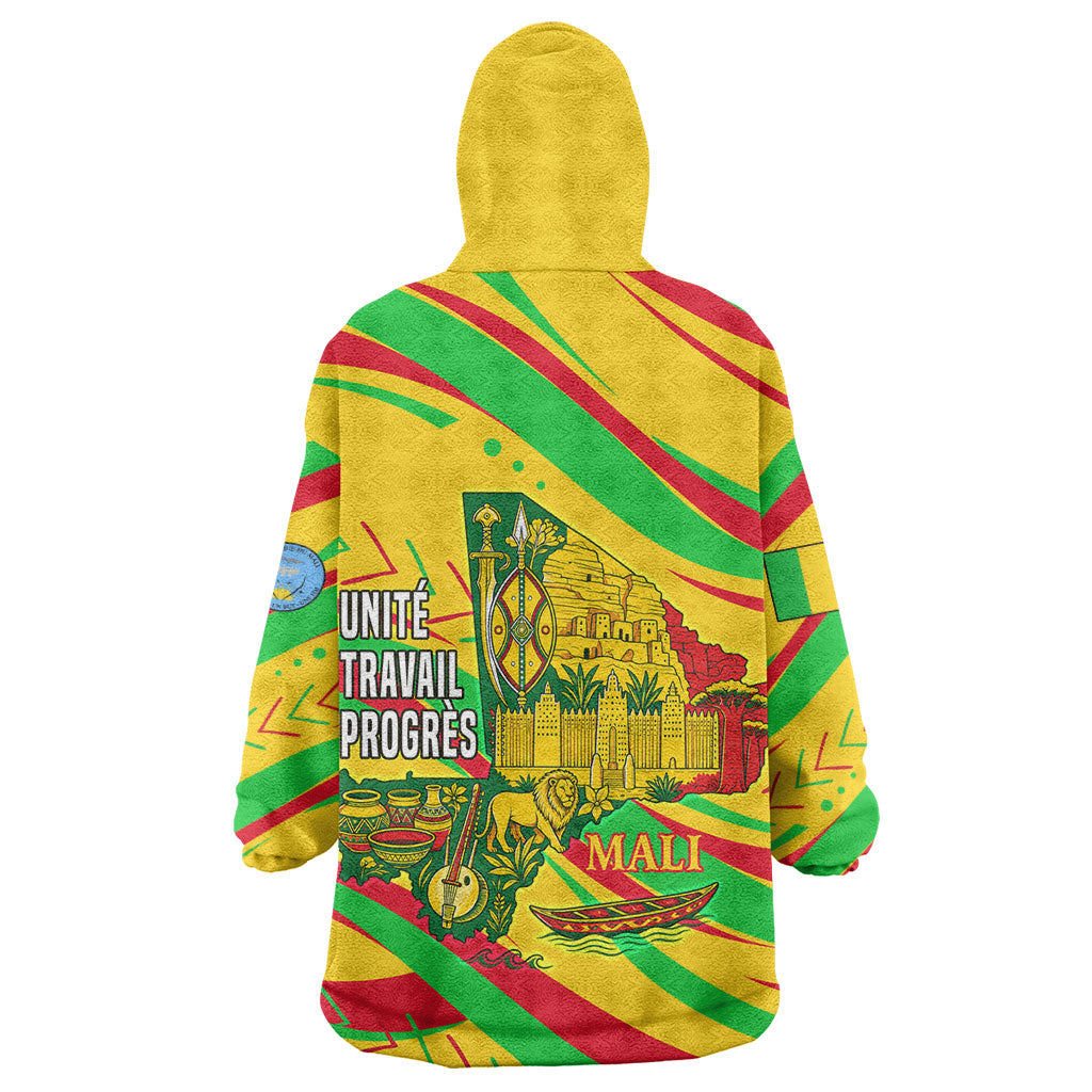 Mali Independence Day Wearable Blanket Hoodie Traditional West African Cultural Pride Flag Colors