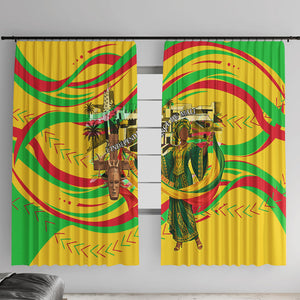 Mali Independence Day Window Curtain Traditional West African Cultural Pride Flag Colors