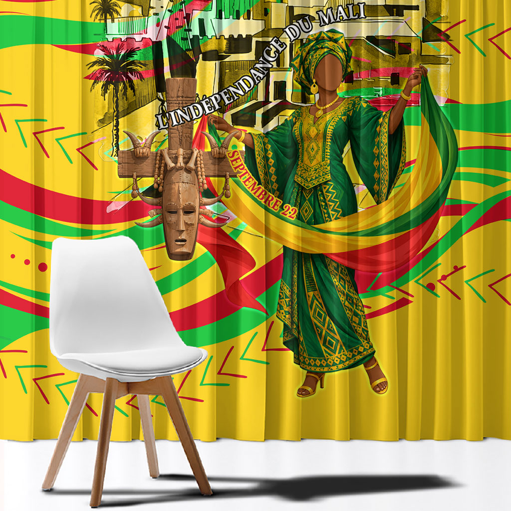 Mali Independence Day Window Curtain Traditional West African Cultural Pride Flag Colors