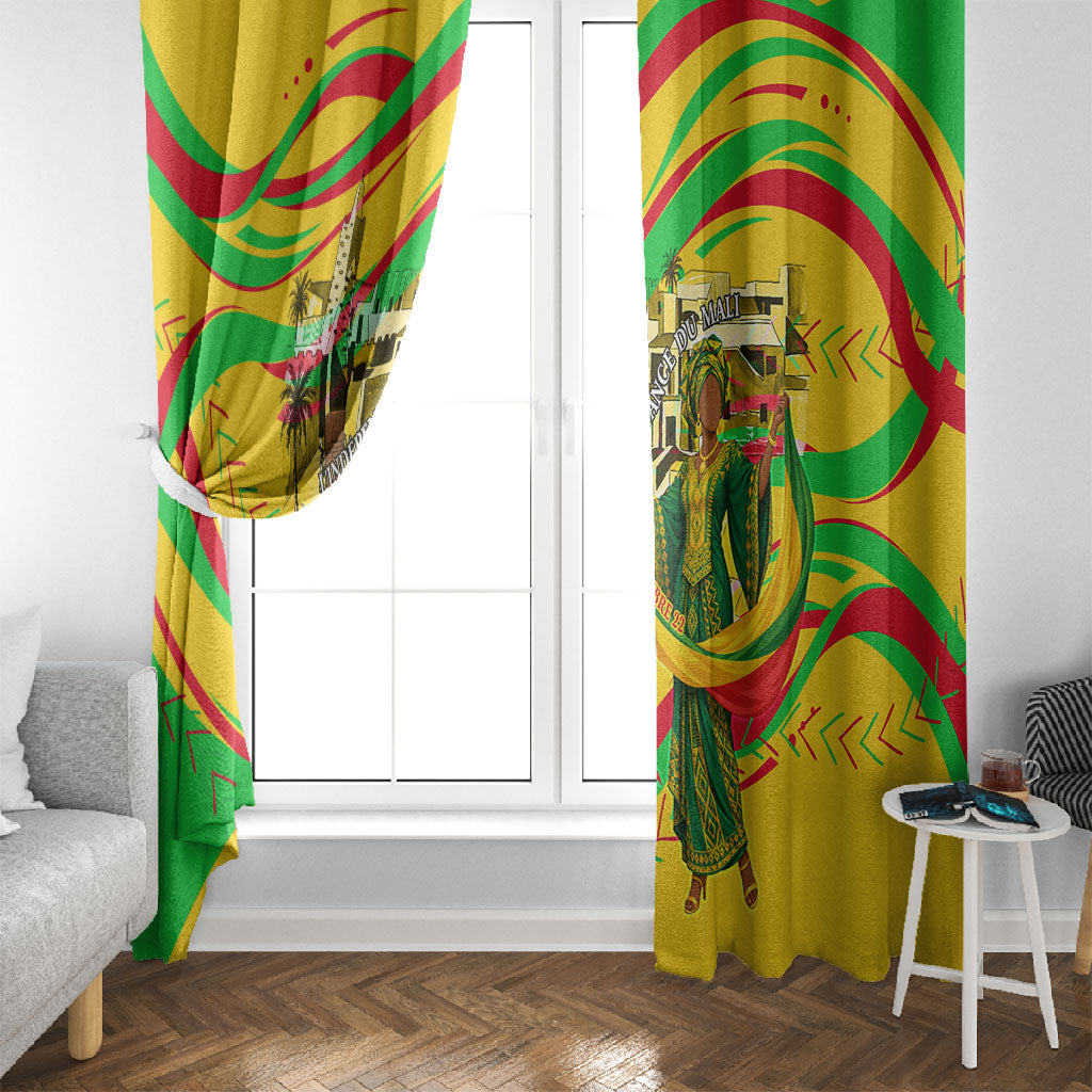 Mali Independence Day Window Curtain Traditional West African Cultural Pride Flag Colors