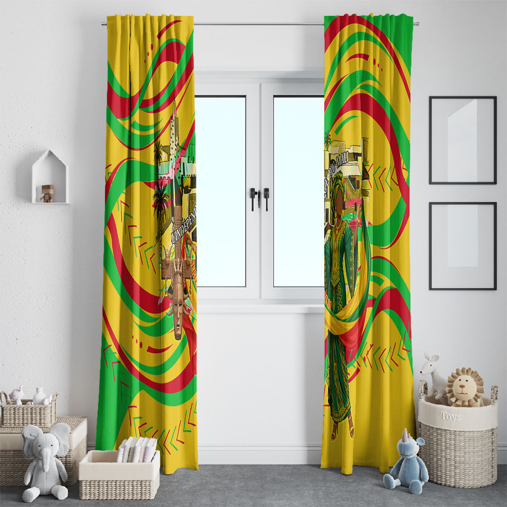 Mali Independence Day Window Curtain Traditional West African Cultural Pride Flag Colors