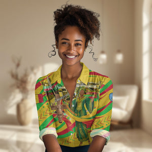 Mali Independence Day Women Casual Shirt Traditional West African Cultural Pride Flag Colors