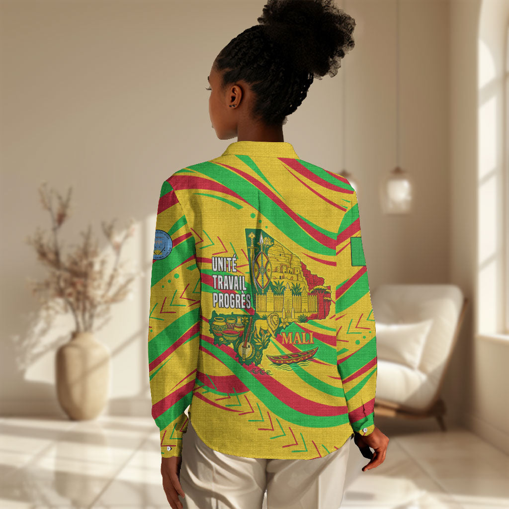 Mali Independence Day Women Casual Shirt Traditional West African Cultural Pride Flag Colors
