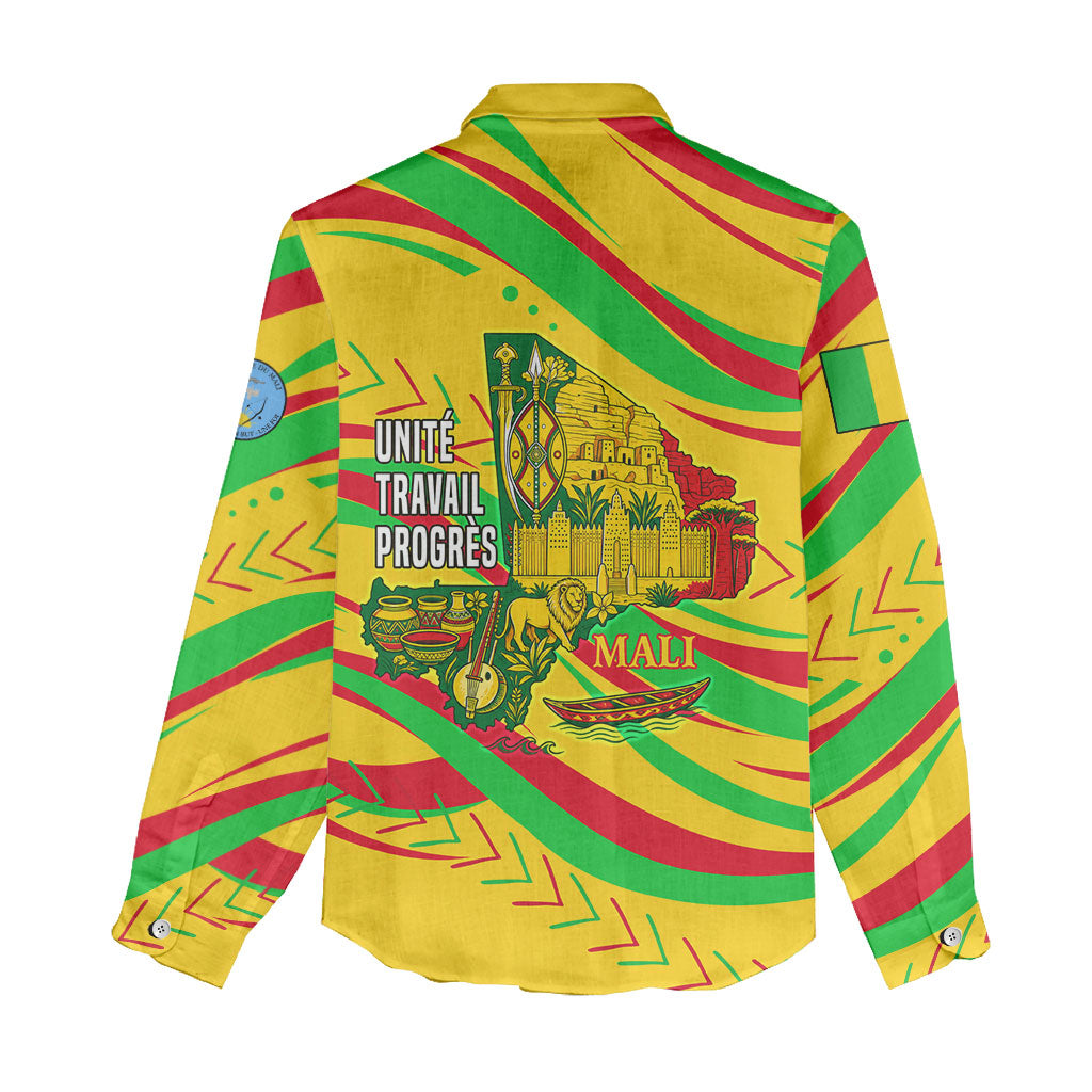 Mali Independence Day Women Casual Shirt Traditional West African Cultural Pride Flag Colors