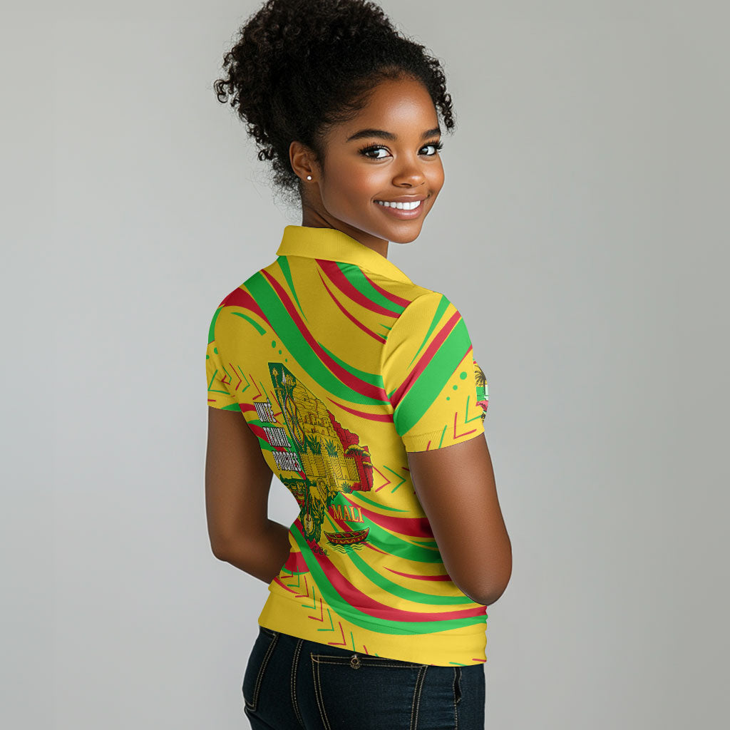 Mali Independence Day Women Polo Shirt Traditional West African Cultural Pride Flag Colors