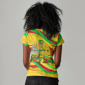 Mali Independence Day Women V-Neck T-Shirt Traditional West African Cultural Pride Flag Colors