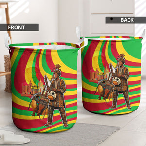 Mali Independence Day Laundry Basket West African Kora Musician Cultural