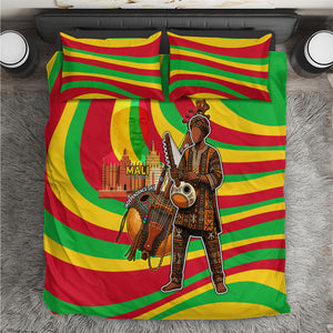 Mali Independence Day Bedding Set West African Kora Musician Cultural