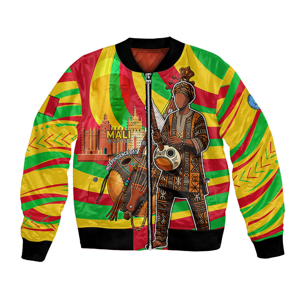 Mali Independence Day Bomber Jacket West African Kora Musician Cultural