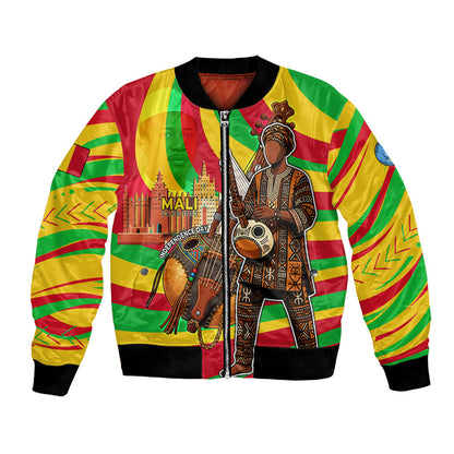Mali Independence Day Bomber Jacket West African Kora Musician Cultural
