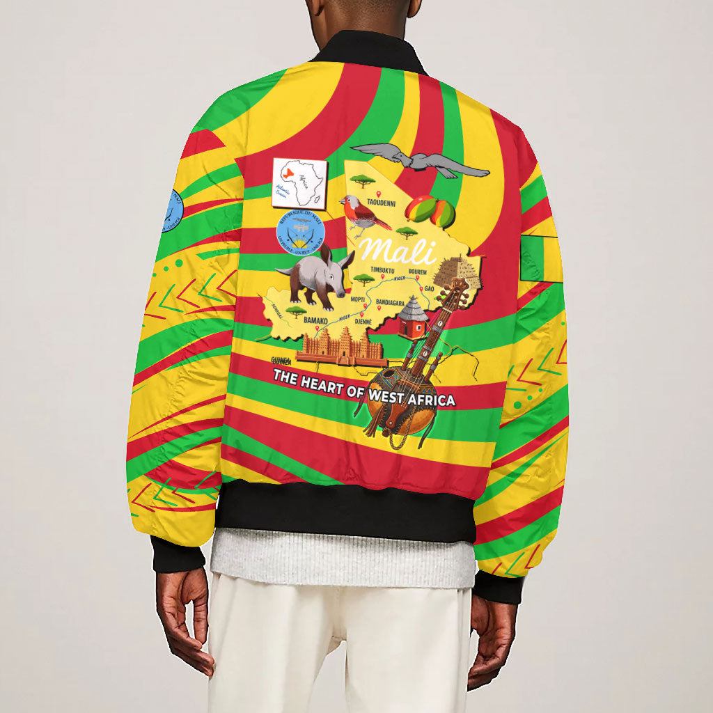 Mali Independence Day Bomber Jacket West African Kora Musician Cultural