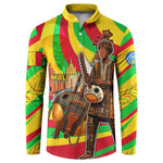 Mali Independence Day Button Sweatshirt West African Kora Musician Cultural