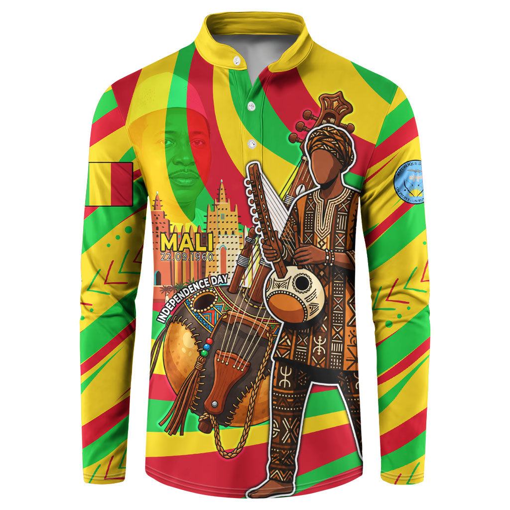 Mali Independence Day Button Sweatshirt West African Kora Musician Cultural