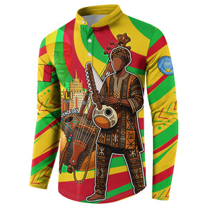 Mali Independence Day Button Sweatshirt West African Kora Musician Cultural