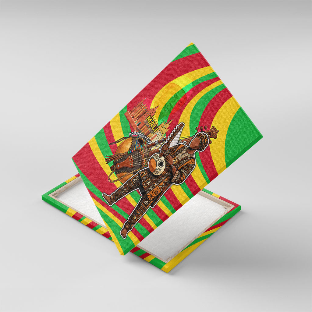 Mali Independence Day Canvas Wall Art West African Kora Musician Cultural
