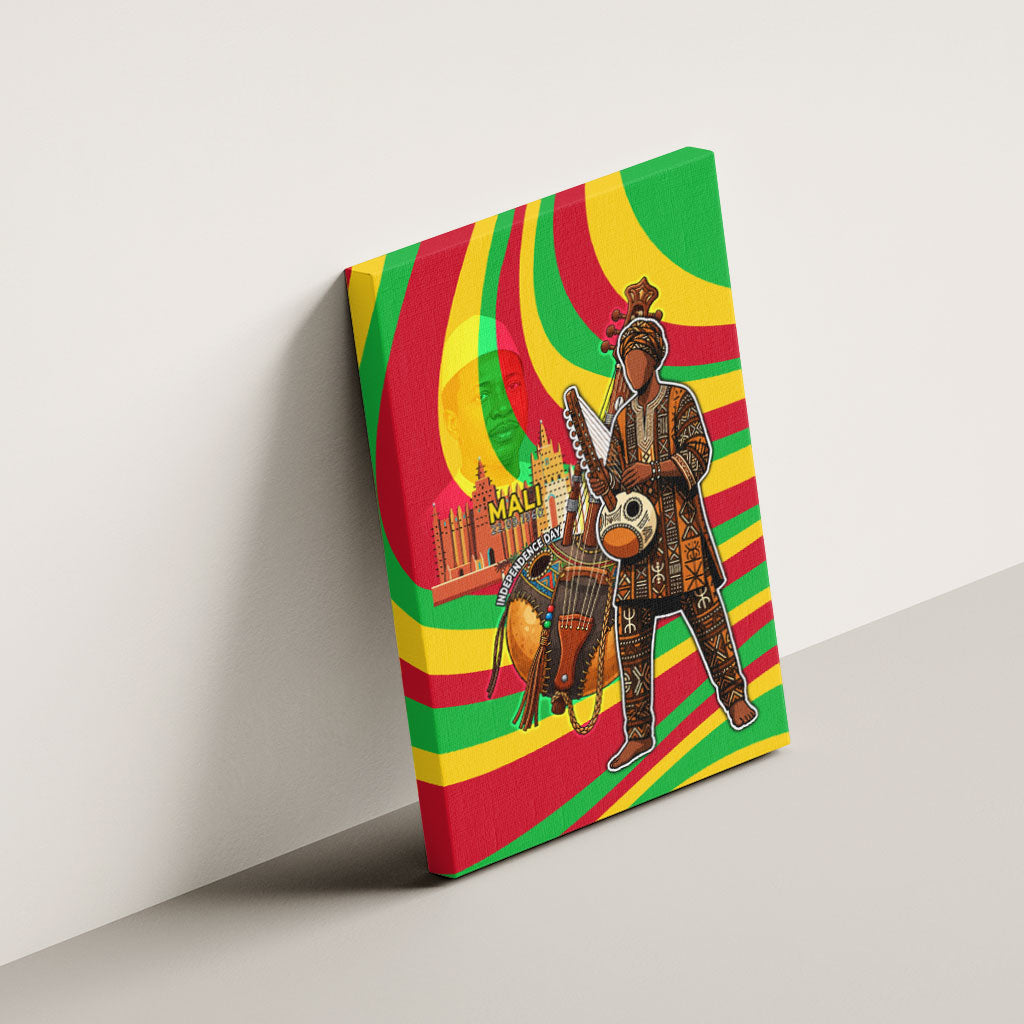 Mali Independence Day Canvas Wall Art West African Kora Musician Cultural