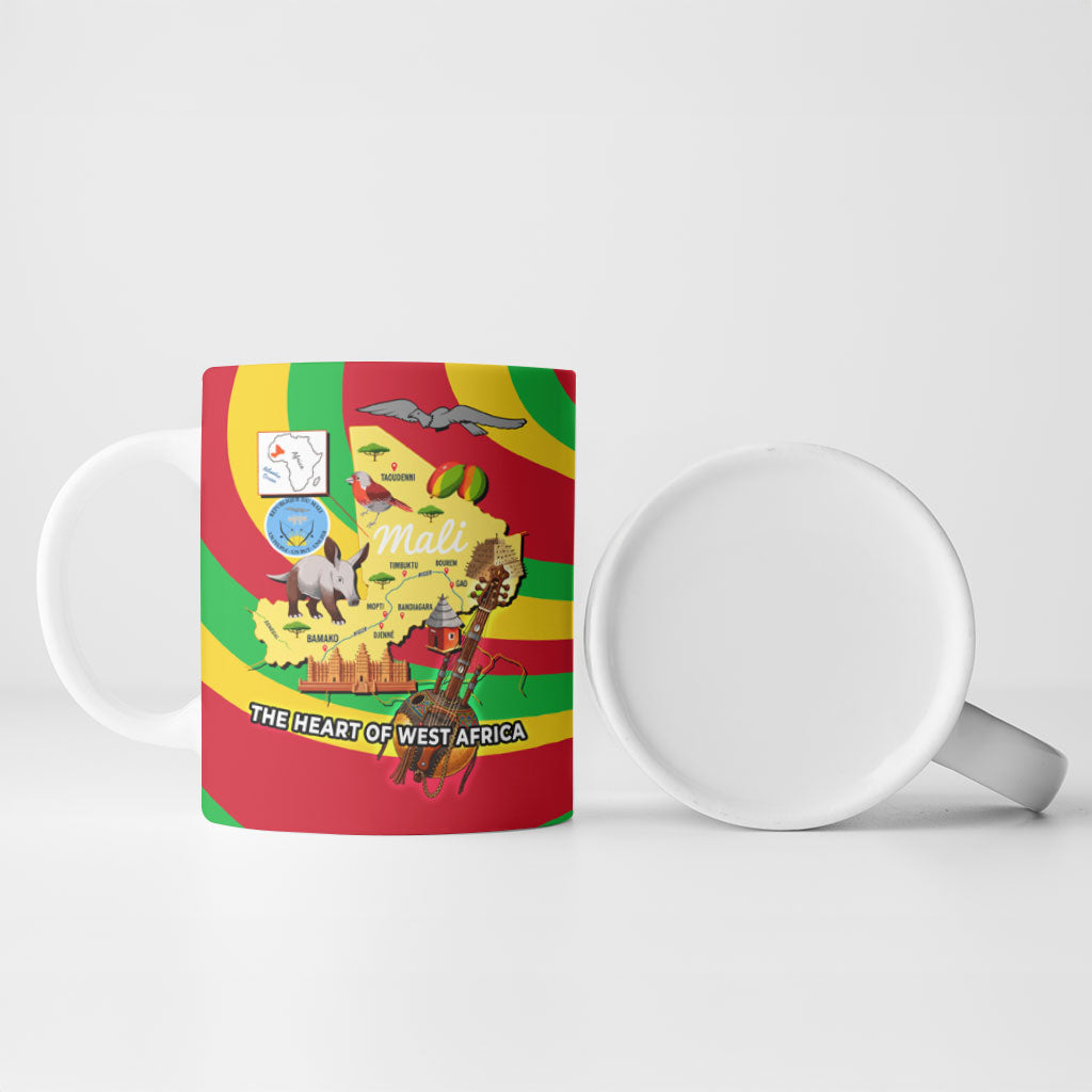 Mali Independence Day Ceramic Mug West African Kora Musician Cultural