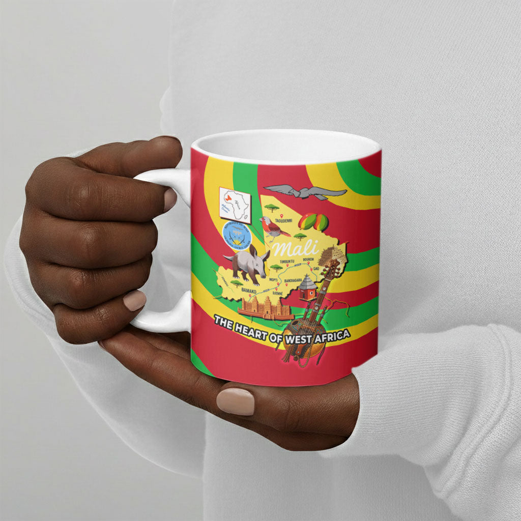 Mali Independence Day Ceramic Mug West African Kora Musician Cultural