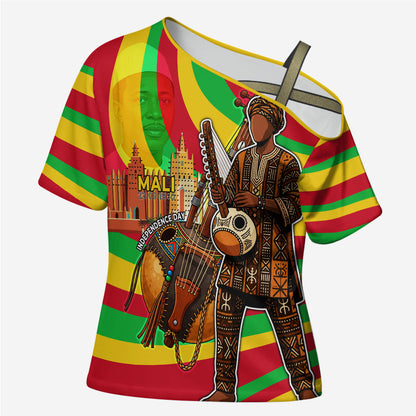 Mali Independence Day Cross Shoulder Shirt West African Kora Musician Cultural