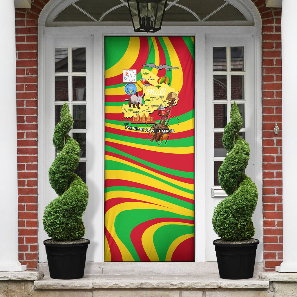 Mali Independence Day Door Cover West African Kora Musician Cultural