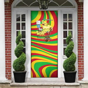 Mali Independence Day Door Cover West African Kora Musician Cultural