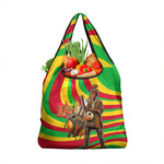 Mali Independence Day Grocery Bag West African Kora Musician Cultural