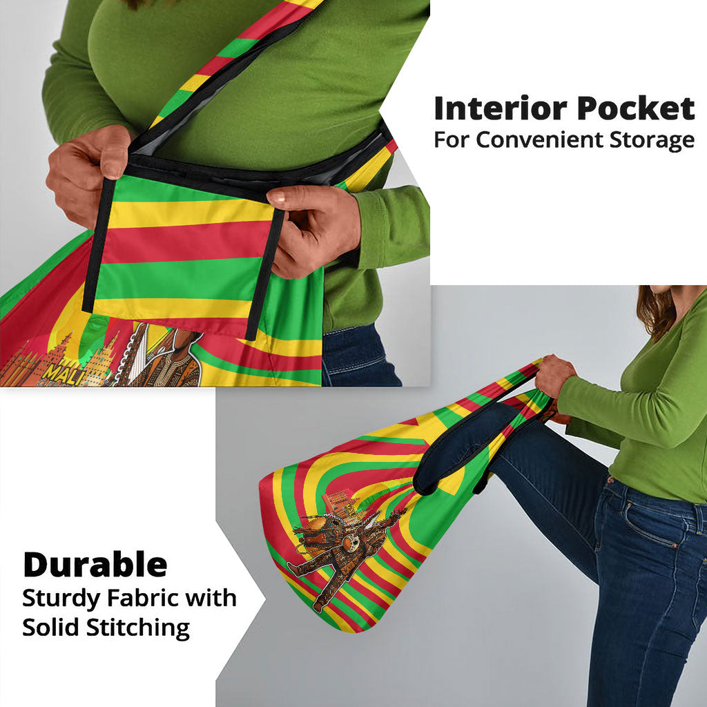 Mali Independence Day Grocery Bag West African Kora Musician Cultural