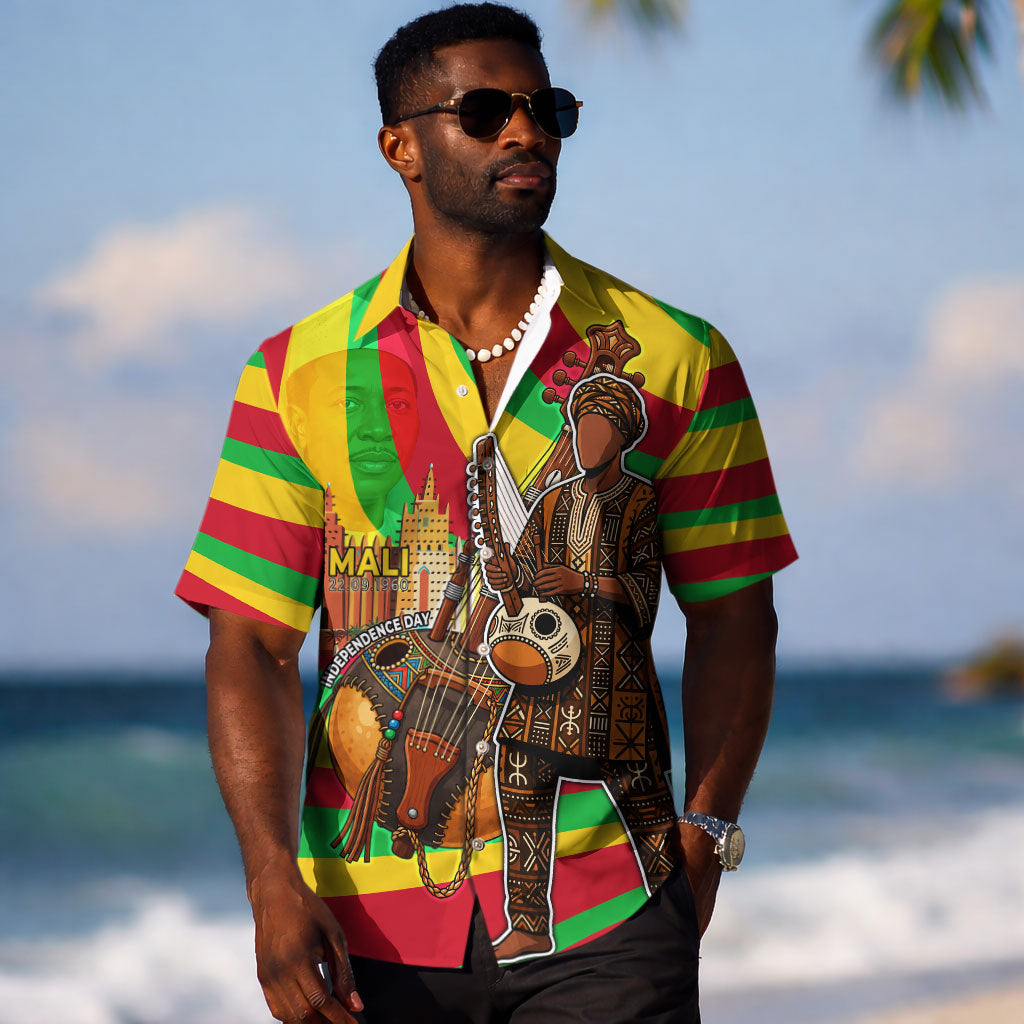 Mali Independence Day Hawaiian Shirt West African Kora Musician Cultural