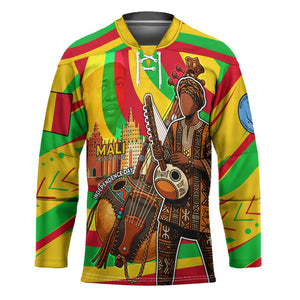 Mali Independence Day Hockey Jersey West African Kora Musician Cultural