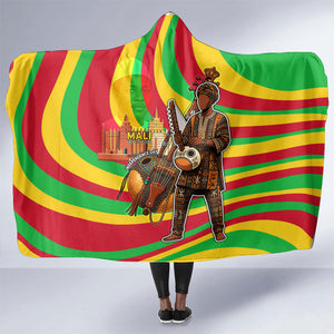 Mali Independence Day Hooded Blanket West African Kora Musician Cultural
