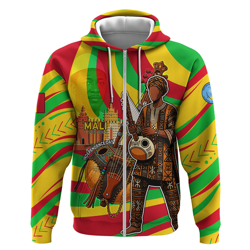 Mali Independence Day Hoodie West African Kora Musician Cultural