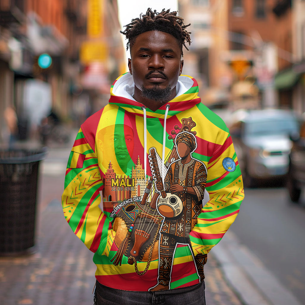 Mali Independence Day Hoodie West African Kora Musician Cultural