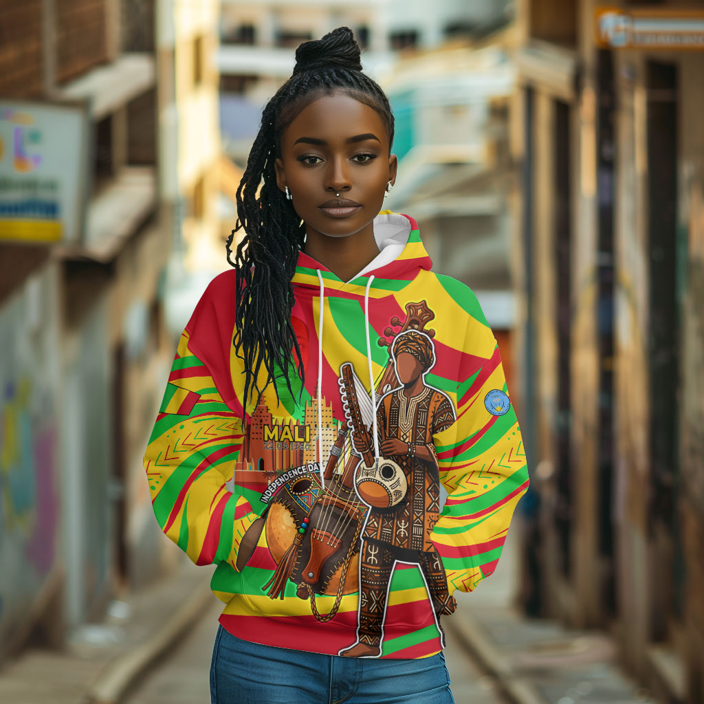 Mali Independence Day Hoodie West African Kora Musician Cultural
