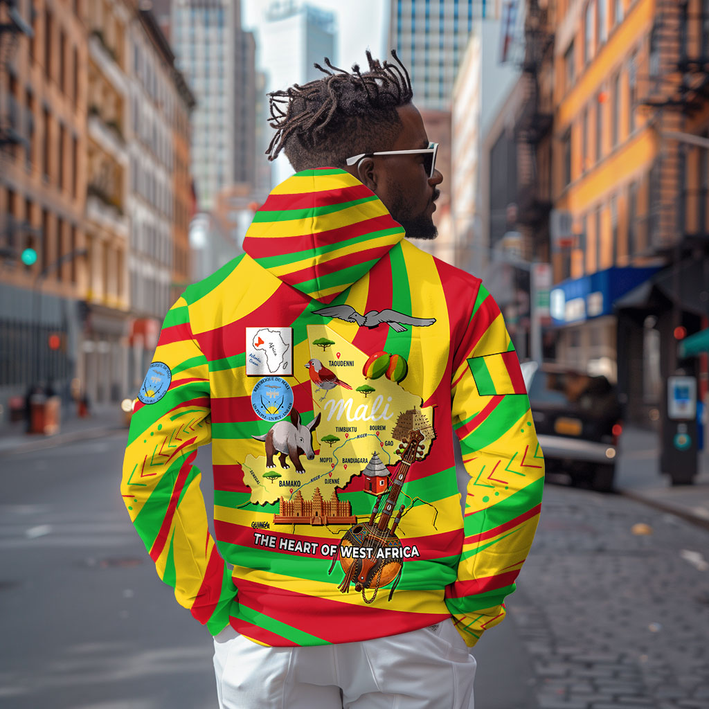 Mali Independence Day Hoodie West African Kora Musician Cultural