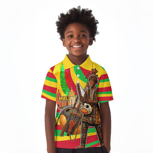 Mali Independence Day Kid Polo Shirt West African Kora Musician Cultural